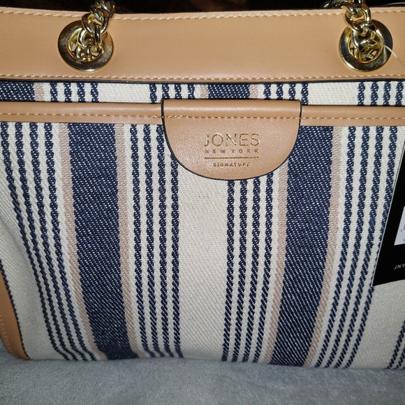 NWT Jones New York Faux Leather Canvas Purse - Picture 7 of 9